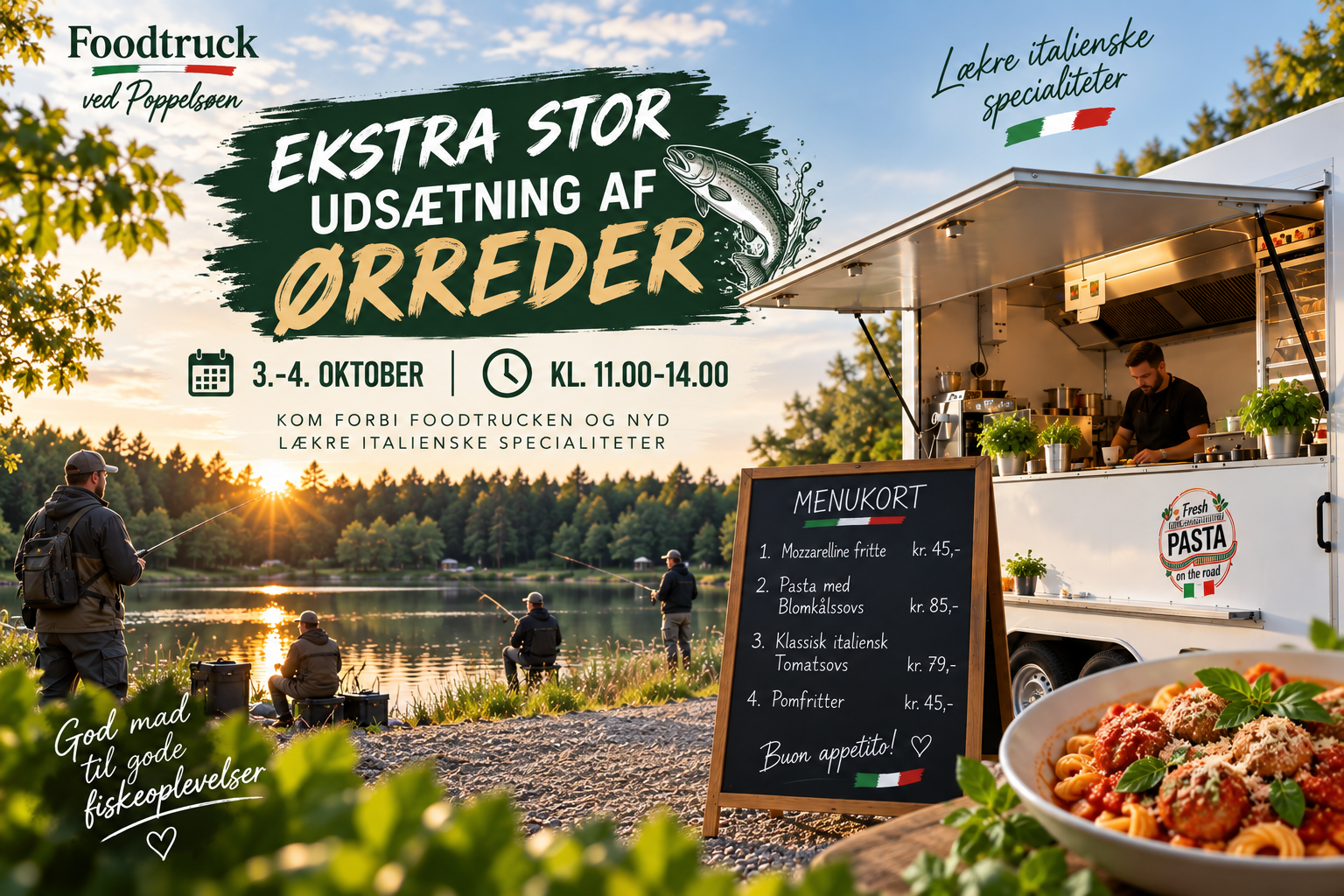 Foodtruck ved Poppelsøen og ekstra stor udsætning af ørreder